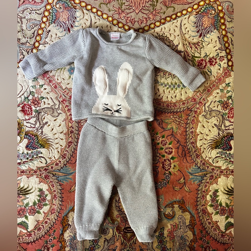 Hanna Andersson 100% Organic Cotton Bunny Set Baby Size 12-18 Months